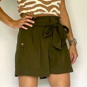 Hyfve high waisted paper bag shorts
